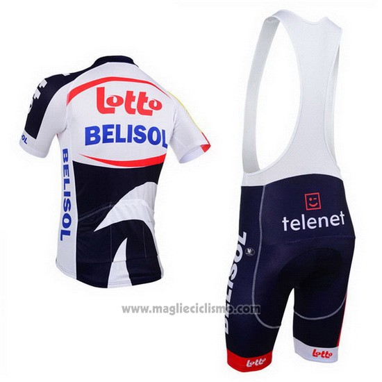 2013 Abbigliamento Ciclismo Lotto Belisol Viola e Bianco Manica Corta e Salopette